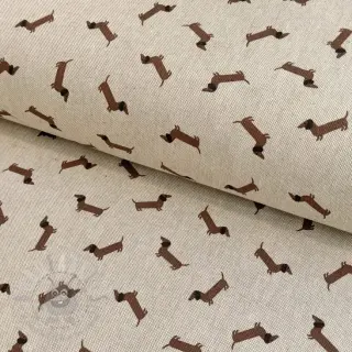 Dekorativna tkanina Linenlook LITTLE DACHSHUND DOG