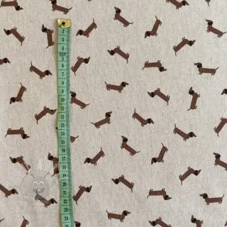 Dekorativna tkanina Linenlook LITTLE DACHSHUND DOG