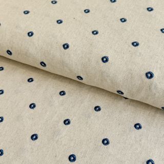 Lan viskoza Embroidery square indigo