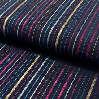 Pamučna tkanina LUREX stripes navy