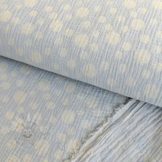 Tetra Tkanina/Muslin JACQUARD Dots light blue