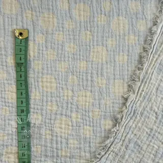Tetra Tkanina/Muslin JACQUARD Dots light blue