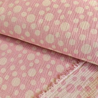 Dvoslojna gaza/muslin JACQUARD Dots pink