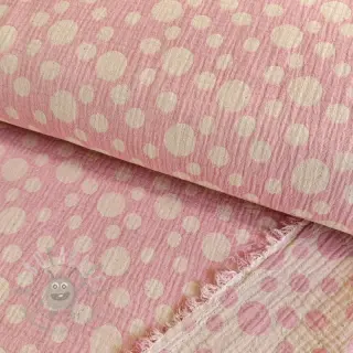 Tetra Tkanina/Muslin JACQUARD Dots pink