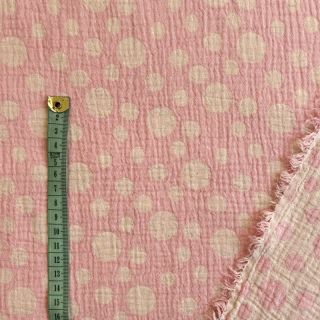 Tetra Tkanina/Muslin JACQUARD Dots pink