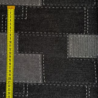 JEANS žakard Patchwork uzor black