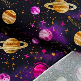 Tkanina trenirka Planets and rockets design C digital print