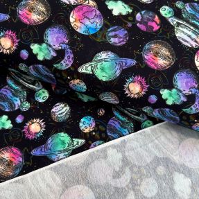 Tkanina trenirka Planets and rockets design A digital print