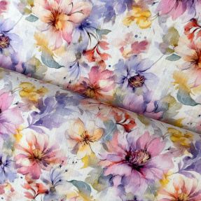 Lan s pamukom Peony roses RAMIE light pink digital print