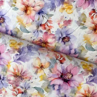Lan s pamukom Peony roses RAMIE light pink digital print