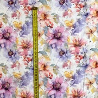 Lan s pamukom Peony roses RAMIE light pink digital print