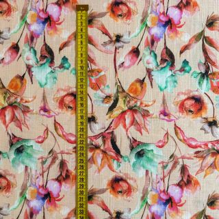 Lan s pamukom Painted iris digital print