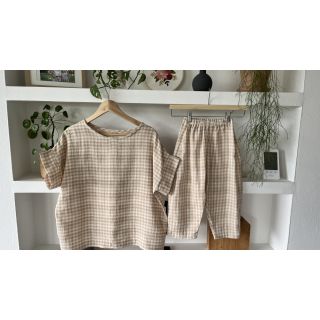 Dvostrana muslin CHECKS MINI beige