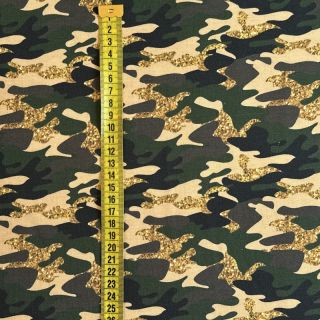 Úplet Shimmering camouflage brown digital print