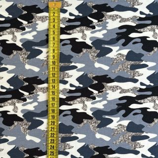 Úplet Shimmering camouflage blue digital print