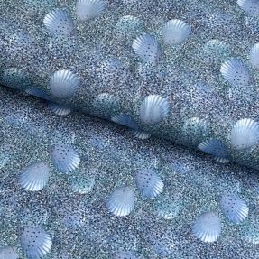 Pleteni materijal Shimmer shell blue digital print