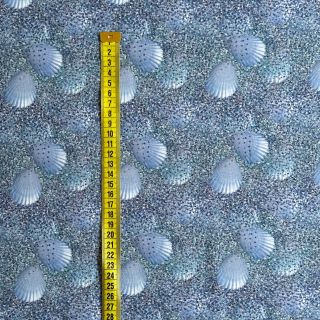Pleteni materijal Shimmer shell blue digital print