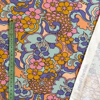 Topla pletenina Abstract flowers blue digital print