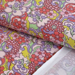 Topla pletenina Abstract flowers pink digital print