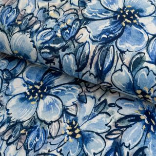 Pleteni materijal VISCOSE LYCRA HEAVY Pretty in blue design B digital print