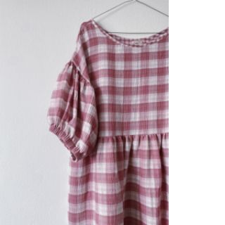 Dvostruka gaza/muslin Double sided CHECKS MINI mauve