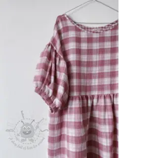 Tetra Tkanina/Muslin Double sided CHECKS MINI mauve