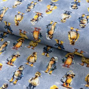 Pleteni materijal Raincoat ducklins grey digital print