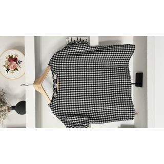 Dvostruka gaza/muslin Double sided CHECKS MINI black
