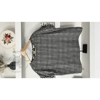 Tetra Tkanina/Muslin Double sided CHECKS MINI black