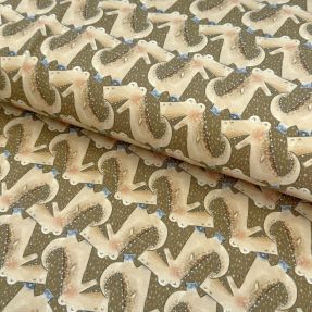 Pleteni materijal Happy T-REX brown digital print