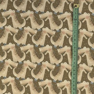 Pleteni materijal Happy T-REX brown digital print