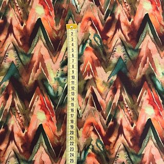 Topla pletenina Triangle watercolour camel digital print