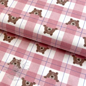 Pamuk FLANNEL Bear check light pink