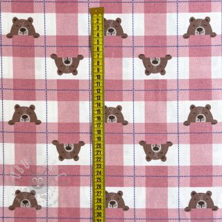 Pamuk FLANNEL Bear check light pink