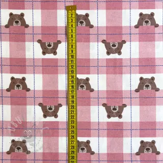 Pamuk FLANNEL Bear check light pink