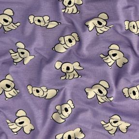 Pleteni materijal Koalas purple digital print ORGANIC