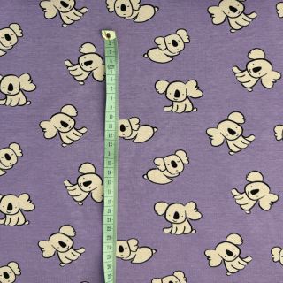Pleteni materijal Koalas purple digital print ORGANIC