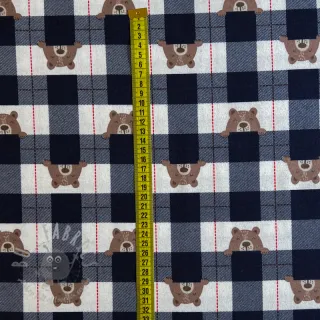 Pamuk FLANNEL Bear check navy