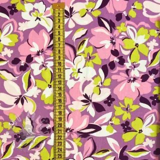 Triko Bright flowers design pink lime