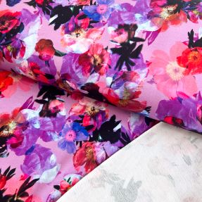 Triko Wild rose lavender digital print