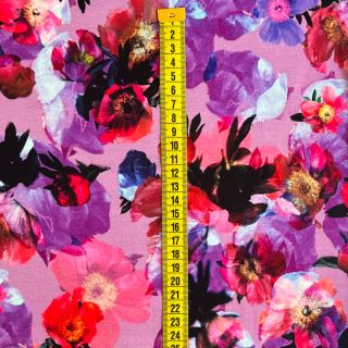 Triko Wild rose lavender digital print