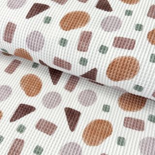 Pamučni vafel Shapes pink digital print