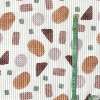 Pamučni vafel Shapes pink digital print