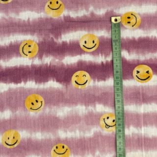 Dvostruka gaza/muslin Happy faces blush digital print