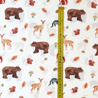 Pamuk Animals in the wood white digital print