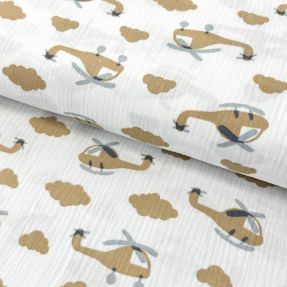 Dvostruka gaza/muslin Helicopters off white