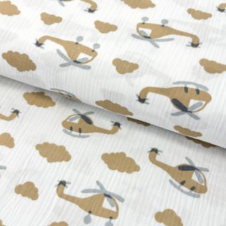 Dvostruka gaza/muslin Helicopters off white