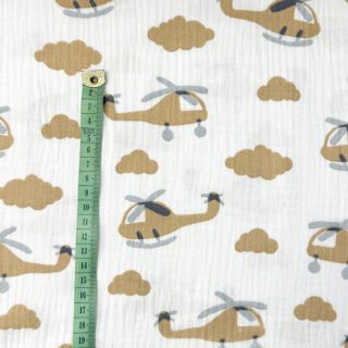 Dvostruka gaza/muslin Helicopters off white