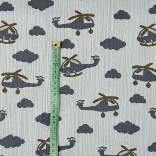 Dvostruka gaza/muslin Helicopters light blue