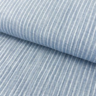 Dvostruka gaza/muslin YARN DYED Stripes light blue